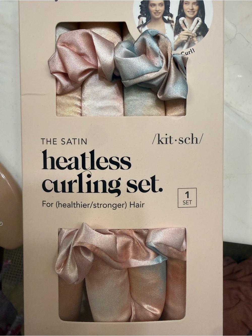 Kitsch Satin Heatless Curling Set - Pastel Rainbow
